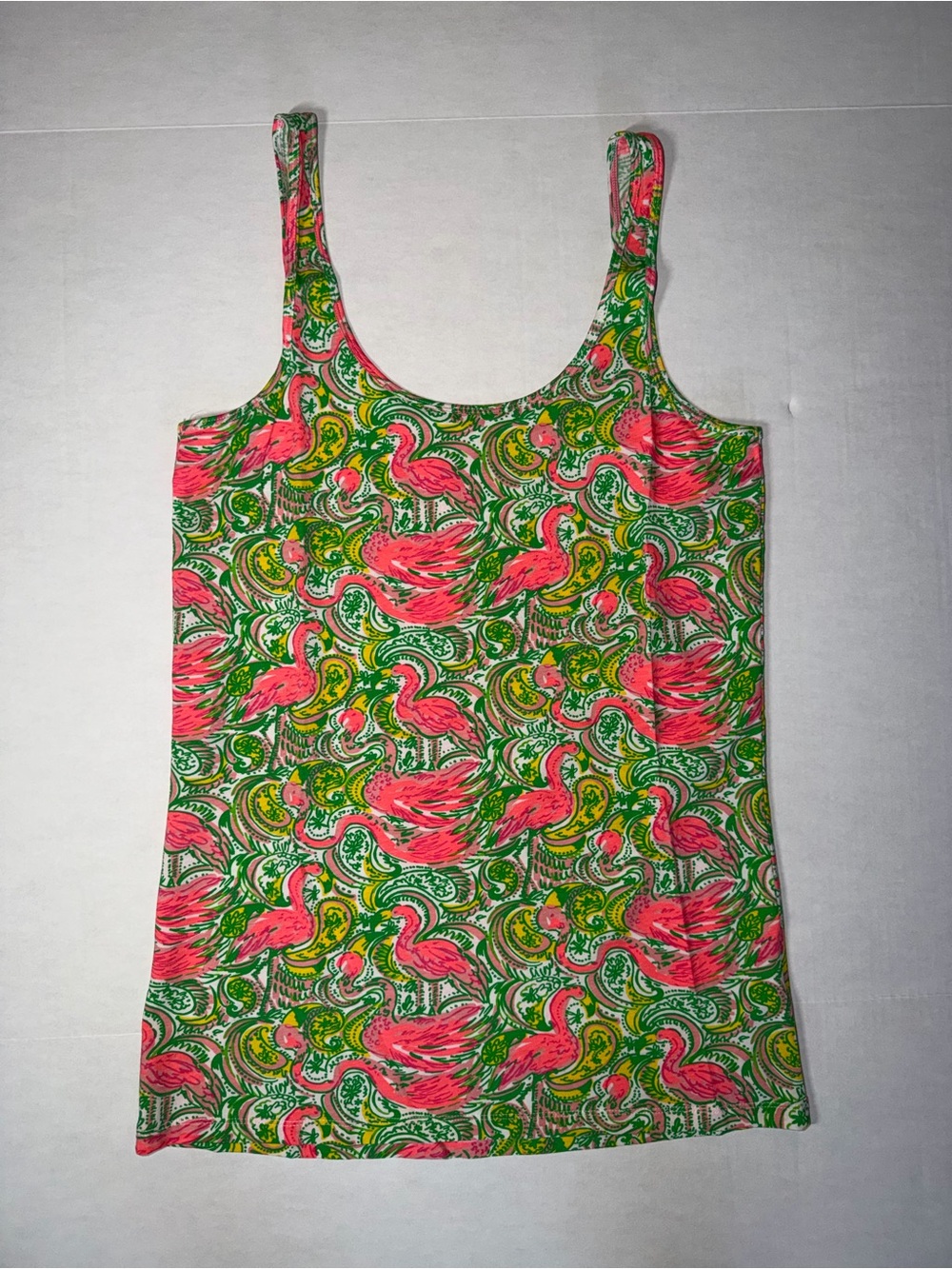 Lilly Pulitzer Neon Flamingo Paisley Tank Top